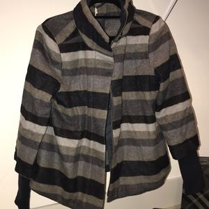 NWT Prana striped wool coat